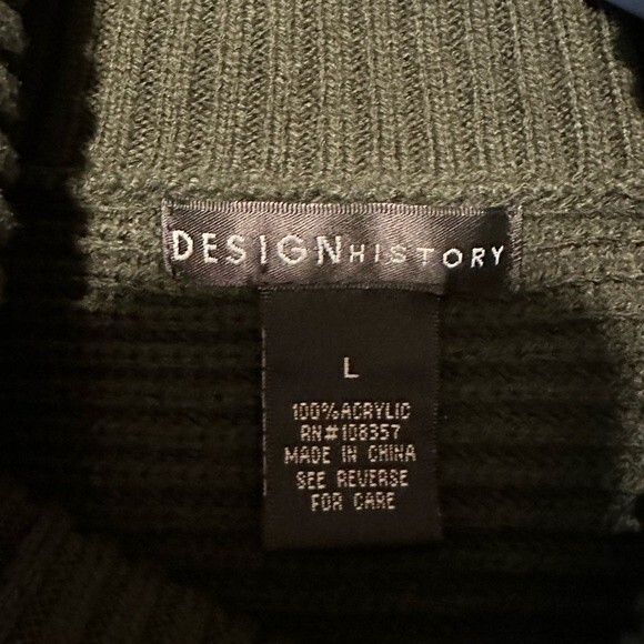 Design History Green Zip Neck Sweater- Women’s Large - Picture 4 of 6